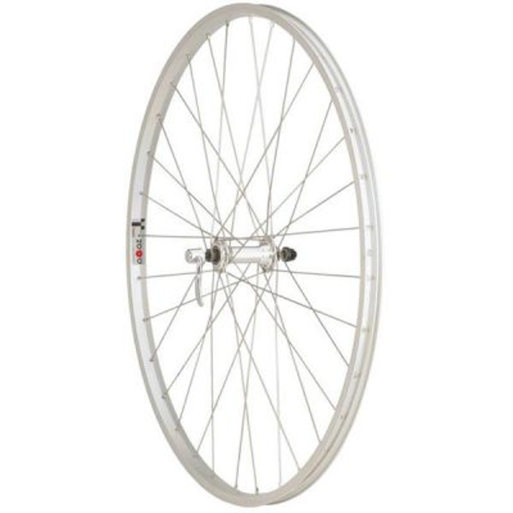 26" X 1.75-2.125 FRONT WHEEL / QUICK-RELEASE HUB / SILVER ALLOY